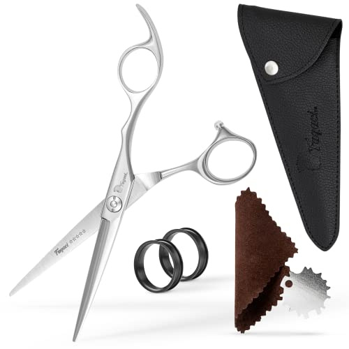 Fagaci Tijeras Peluqueria Profesional con Hojas Extremadamente Afiladas, Tijeras Cortar Pelo de Acero 440C, Tijeras Pelo Duraderas, de Movimiento Suave y de Corte Fino, Tijeras Peluqueria con Funda