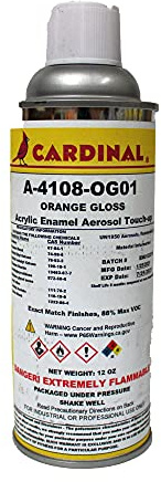 A-4108-OG01: Orange Gloss Powder Coating Touch-Up Spray Paint | Car Parts and Repair Refinishing Clear Coat for Permanent Sealing of Coated Surfaces