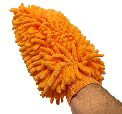 Spugna per pulizia in microfibra auto | 6.179 | Spugna auto | guanto da lavaggio | Guanti da pulizia spugna | 1 lati | Arancione