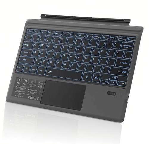 Cuifati Pro Type Cover-Tastatur, 7-Farben-Hintergrundbeleuchtung, USB-C, Wiederaufladbar, Schwarze Kabellose Tastatur mit Touchpad, für Pro3/4/5/6/7/7plus