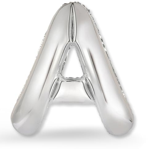 FUNXGO XXL Groß Folienballon Buchstaben A Silber -Riesen Alphabet ca. 100m - Verstärktes Material - Helium oder Luftfüllung - Perfekt für Geburtstag, Hochzeit, Party Dekoration & JGA - Ballon A Silber