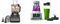 Ninja Food Processor with 4 Automatic Programs; Chop, Puree, Slice, Mix, and 3 Manual Speeds, 2.1L Bowl, Black BN650UK & Foodi Power Nutri Blender 2-in-1, 700ml Cup & 400ml Bowl with Power Paddle