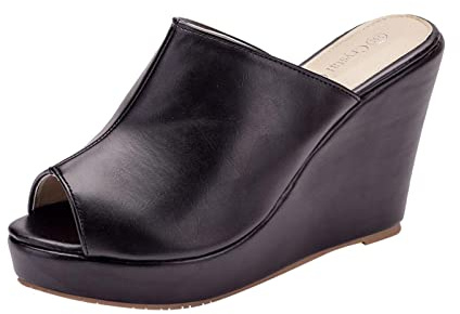 Claquette Talons Hauts Femme Été Compensées Plateforme Pantoufles à Soutien Plantaire Mules Anti-dérapant Chaussons Sandales à Bout Ouvert Claquette Compensees Chaussure Mariage Confort pour Voyages