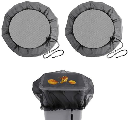 Regentonnen Netz, 2Stk Deckel Regentonne Mit Gummizug, Wetterbeständiger mückenschutzs Regentonne, Durchmesser Schutznetz Für Regentonne,Schutzabdeckung Schutz Laub Stechmücken