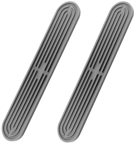 CHUENKUK 2 Stück Abtropfmatte Schmal Barmatte, 43 x 7,8 x 1cm Silikon Abtropfmatte Geschirr, Grau Kleine Schmale Abtropfmatte Spüle für Bar Kaffee Club Küche Restaurants