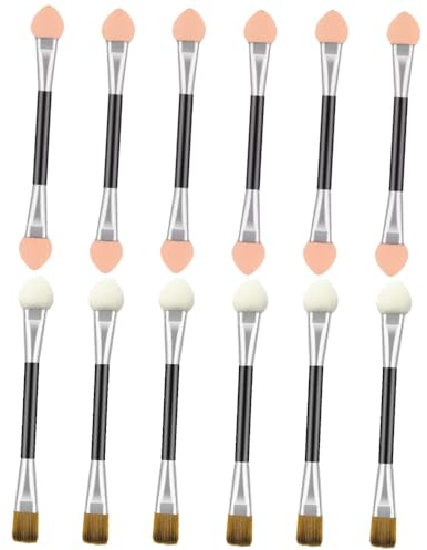 12 Stück Doppelseitige Lidschatten Pinsel Set, Sponge Eyeshadow Brush Mit Color Applikator, Einweg Makeup Pinsel