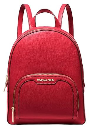 Michael Michael Kors Jaycee Rucksack aus genarbtem Leder, mittelgroß, mit Logo, Hellrot, hellrot, Medium