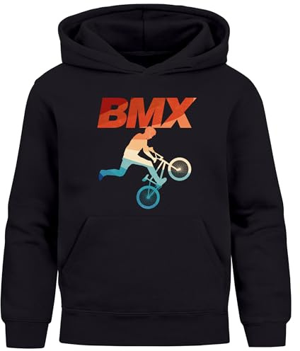 MoonWorks® Sweat à capuche pour enfant, garçon, VTT, loisirs, cyclisme, BMX, cadeau pour garçon, BMX, noir, 140