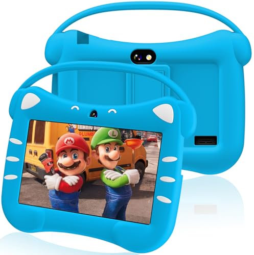 VESWWE Android Tablette Educative Enfant 7 Pouces Tablette Enfants avec WiFi Bluetooth Contrôle Parental Quad Core 32 Go ROM Applications Préinstallées (Bleu)