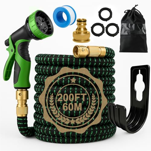Tuyau d’Arrosage Extensible 60m avec 10 Modes de Jet - Raccords Universels pour Robinets 1/2 & 3/4 | Conception Antifuite pour Jardin, Lavage Voiture et Arrosage Plantes