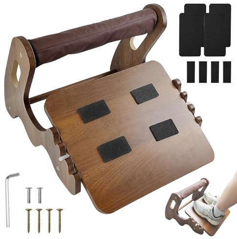 Poggiapiedi da scrivania in legno, angolo regolabile (20°, 40°, 60°), antiscivolo ed ergonomico, per alleviare la fatica, per casa, ufficio (colore legno naturale)