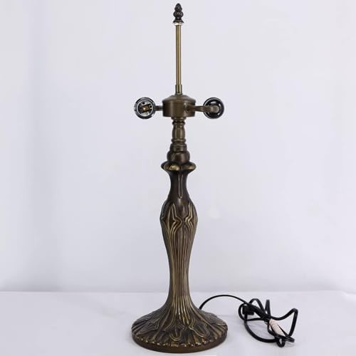 WERFACTORY Base di ricambio per lampada da tavolo, larghezza 16,5 cm, altezza 61 cm, adatta per paralume in vetro colorato stile Tiffany da 30, 35, 40, 45, 45 cm, finitura bronzo, metallo