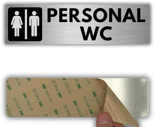 LEIASA | Schild Mitarbeitertoilette - 5x18 cm - Aluminium - WC Für Personal