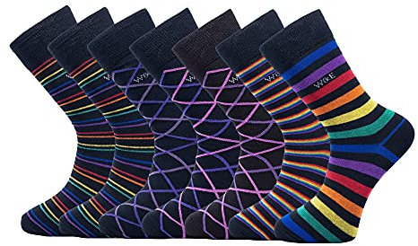 14 Pairs - Men's Socks (6-11) Multipack, Smart and Luxurious, Breathable, Super Soft Cotton, Eco Friendly (Mutlicolour Mixed) - William and Edwards