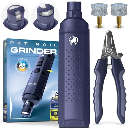 PETPROVED Krallenschleifer für Hunde mit LED-Licht Krallenschleifer Hund Krallenfeile für Hunde Krallenschleifer Krallenschere Hund Hundekrallenkürzer Hundefeile Krallen Nagelfeile Elektrisch