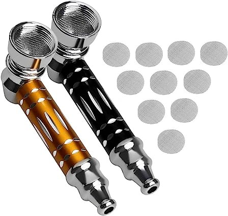 2 Pcs Smoking Pipes Detachable Tobacco Pipes with 10 Screen Filters Portable Mini Pipes for Husband Boyfriend Grandpa's Holiday Gifts