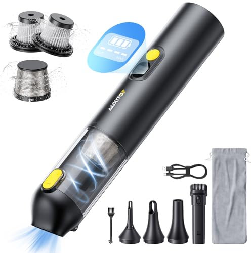 AUXITO Handheld Vacuum Cleaner Cordless Portable, 14000PA Powerful Suction Handheld Vacuum Air Duster 2 in 1, Small Hand Held Vacuum for Car Home Pet Office