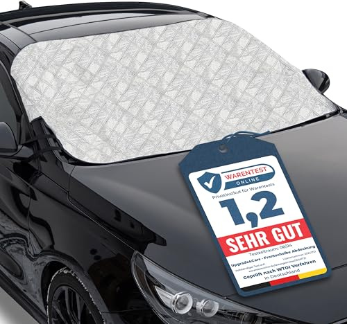 Upgrade4cars Couverture Pare Brise Voiture pour Hiver et été | Protection Antigel Bâche Anti Givre, UV, Soleil, Neige et Glace