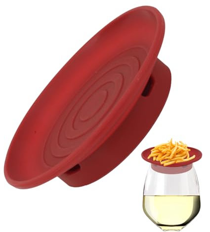 ycezw Panel de vidrio de vino - tapa de silicona, tapa de bandeja de aperitivo | Surfce bocadillos antirretorno con ajuste de software de tallos, vajilla de bar para el