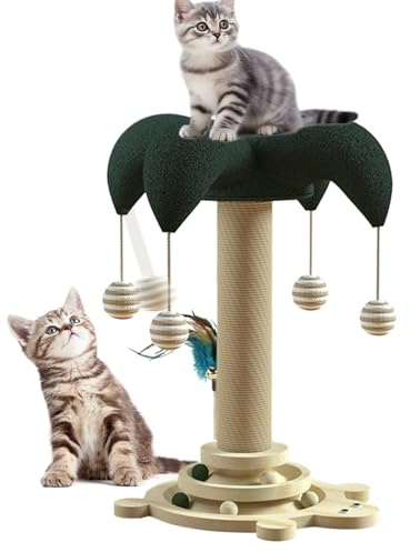 Gatto Graffio Post | Albero Giocattolo Che Gratta Gatto Sisal | Con Sfera Di Sisal, Mobili Da Arrampicata Interattiva, Forniture Per Animali Domestici Per L'intrattenimento
