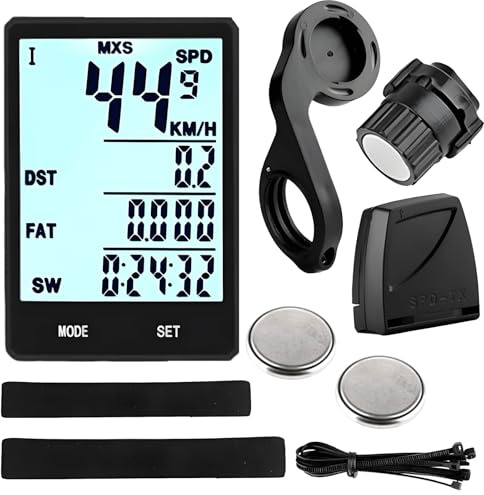 Machify cykeldator med LCD-skärm, utökat fäste, realtidsdata, abs-skal, trådlös vattentät dator, enkel installation för väg- och mountainbikes