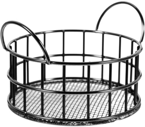 Ciieeo Iron Wire Organizer Basket with Good Load-bearing Capacity and Storage Effect, Black Desktop Storage Basket for Flowers and Fruits in Daily Life and Home