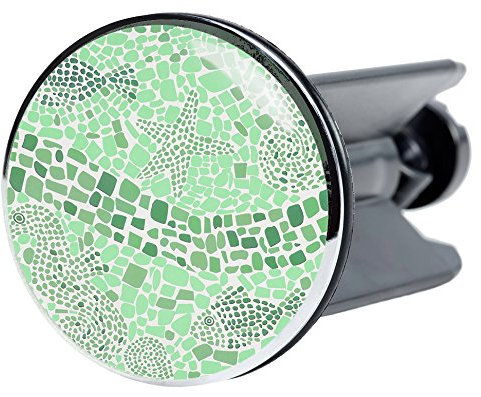 Sanilo Waschbeckenstöpsel Mosaic World Green, schöner Stöpsel für das Waschbecken, universal mit Motiv