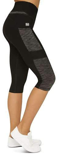 VS Capri - Leggings Deportivos con Bolsillo para el teléfono móvil, 3 Bolsillos Laterales, 3/4 Leggins, para el móvil, Las Llaves, Tarjetas de crédito y Otros Mallas Deportivas para Fitness