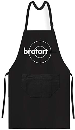 OM3® BRATORT - Grill-Schürze - Kult TV Krimi Serie Parodie - BBQ Küchenschürze mit Bauchtasche für Erwachsene Unisex