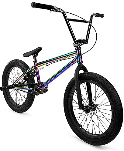 Elite BMX Bicycle 18, 20 & 26 Model Freestyle Bike - 3 Piece Crank (Oil Slick, 20)