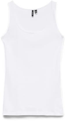 Vero Moda Vmlulu - Camiseta de Tirantes Larga para Mujer JRS Ga Noos, Blanco Brillante, XL