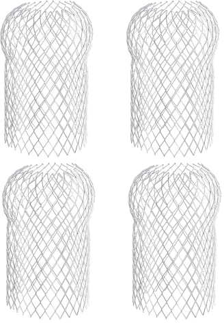 PATIKIL Gutter Guard, 4Pack 7 Aluminum Down Pipe Filter Strainer, Anti-Blocking Line Cap Drain Cover Downspout Protector for Blockage Leaves Debris