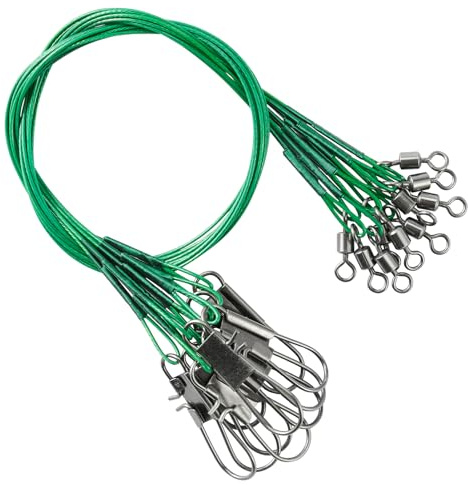 9Tong Saltwater Steel Leaders Fishing Rigs Heavy Duty Wire Leader Lures High Strength Fishing Leader Freshwater #3 40lb 9.8in 30pcs