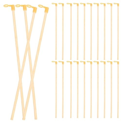 Zerodeko Lot de 50 Bâtons De Lanterne en Bois Poignées Portatives pour Lanternes De Poche Accessoires De Bricolage Camping Randonnée 10.43X1.06X0.51In
