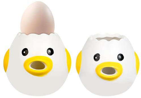 Cartoon Eiertrenner Huhn, Eiertrenner Keramik,kreativer Eigelbtrenner aus Keramik- ideal für die Küche, Backen und Camping- Perfekte Kitchen Gadgets für jedes Zuhause,Gelb