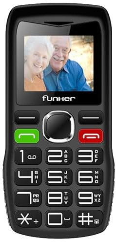 Funker C120 Classic - Téléphone Portable pour Personnes âgées avec Bouton SOS - Grandes Touches et Volume élevé - USB-C - Batterie 1000 mAh - Grand écran de 1,8 Pouces - Facile à Utiliser