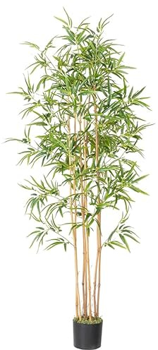 Zvezvia Bambou Artificiel Plantes Artificielles Interieur,180cm Fausse Vert Plante Faux Arbre Décoration d'Entrée Salon Bureau Jardin Patio