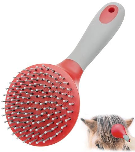 Horse Mane & Tail Combs Horse Brushes Shedding Brush Grooming Tool for Equine Long Haired Dogs (Red)