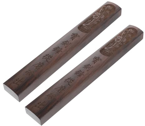 POPETPOP Presse-papier Outil Artisanal pour Calligraphie Chinoise en Bois Marron en Lot pour Maintenir le Papier Plat sur Bureau