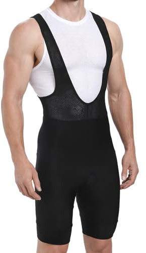 Skdqiee Men's Cycling Bib Shorts, 3D Padded Bike Shorts, Moisture Wicking & Breathable Road Bicycle Tights Black