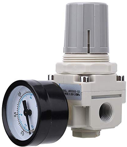 AR2000-02 Filtro de Tratamiento de Fuente de Aire de 1/4 Regulador Neumático Regulador de Presión de Aire Tipo Válvula Reductora de Presión Filtro de Aire Regulador de Presión Con Manómetro
