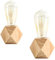 OuXean 2 pz. Lampada da tavolo piccola Lampada da comodino con base diamantata in legno accanto alla lampada, E27 60W Perfetta per camera da letto, soggiorno o ufficio (senza lampadina)