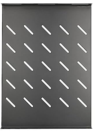 Extralink Fachboden, speziell für Rack Schrank 1U, Netzwerkschrank 19 Zoll, 490x360mm, für Tiefe 600 MM, einfache Montage, Traglast bis 20Kg,für Serverschrank und Serverräume schwarz