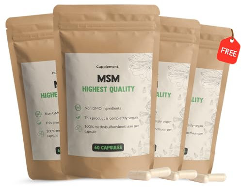 Cupplement 240 MSM Préparations Capsules Pilulier Gratuit - Sans Poudre, 1000 mg, Gel ou Comprimés - Pure - Poudre - Supplément - Superaliment - Anti Âge - Poudre MS