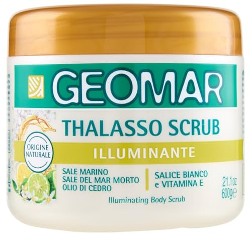 GEOMAR | Thalasso Körperpeeling mit Totem Meer Meersalz und Bittersalz, Süßmandelöl, Reis, Zeder und Zitrone, botanischen Extrakten, 95% natürlichen Ursprungs, Made in Italy, 600 g