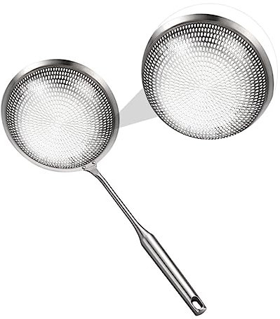 ABOOFAN Stainless Steel Colander Frying Oil Strainer Mesh Sieve Spoon Serving Spoon for French Fries