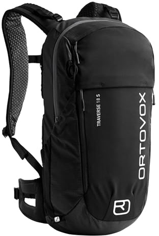 Ortovox Traverse 18L S Zaino da arrampicata alpina con lunghezza posteriore più corta per uomo e donna, 18 litri, Corvo Nero, 18L, Traverse