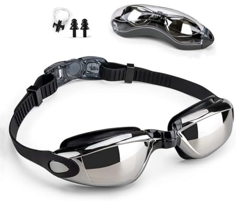 Voarge Lunettes de natation, lunettes de natation, lunettes de natation, cadeaux pour hommes et femmes, sports nautiques, réglables