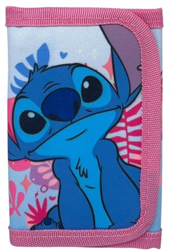 ILS I LOVE SHOPPING Portafoglio per bambini e ragazzi portafogli con portamonete e portatessere STITCH