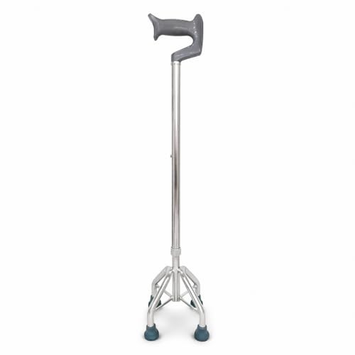 Bastón Cuadripié de Aluminio Alma Mobility, Regulable en Altura, Ayuda para Caminar, Base de 4 Puntos, Empuñadura Ergonómica